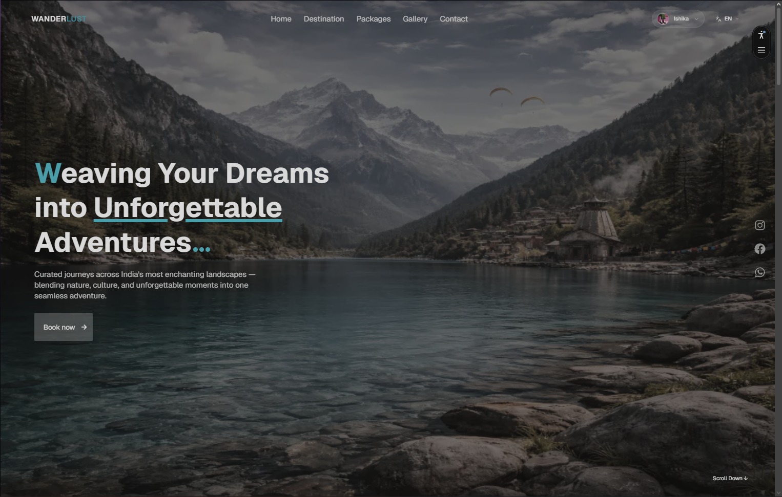 Wanderlust Journeys project screenshot